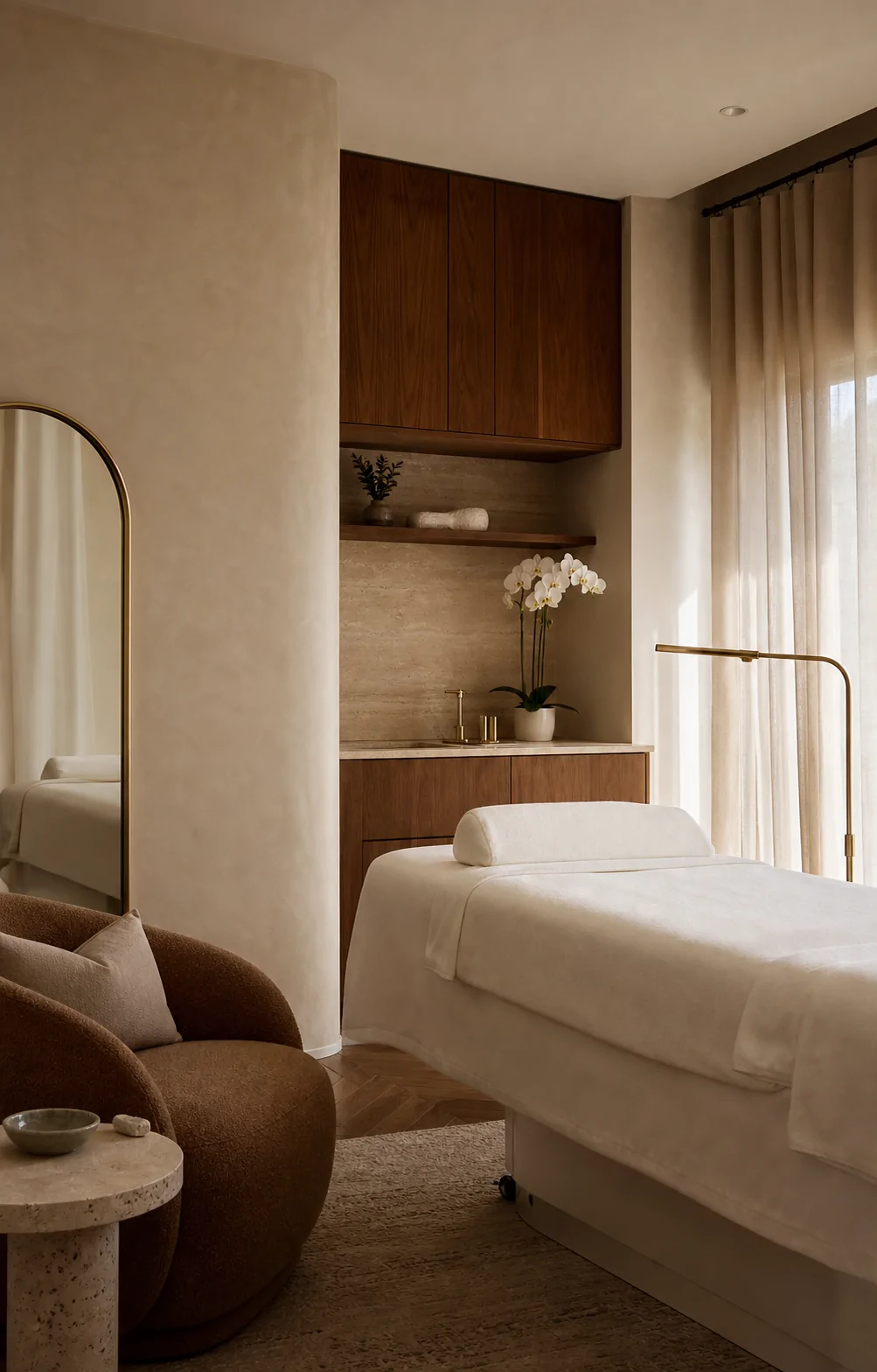 Warm, quiet treatment room at Lash Color